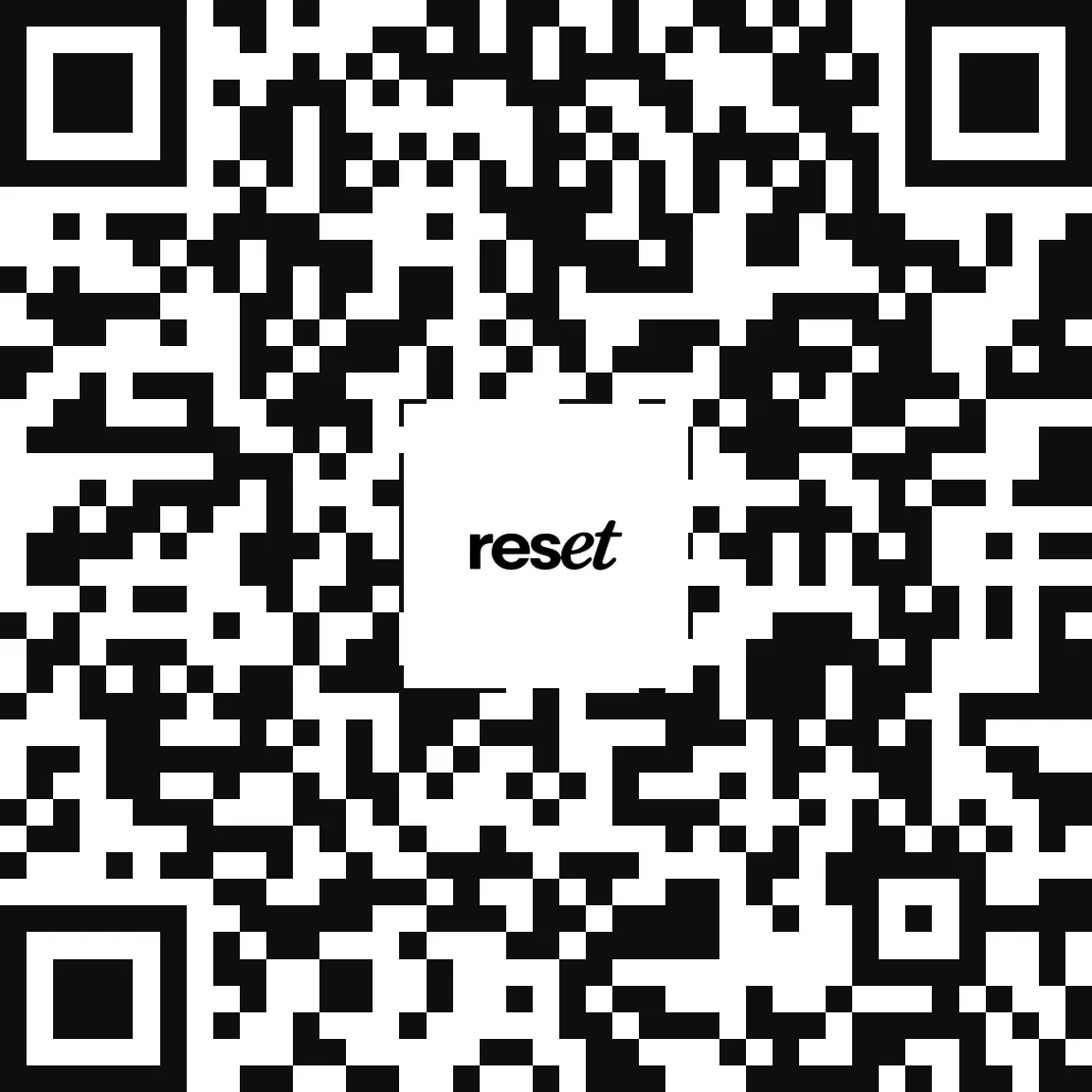 QR code to download the RESET Team app